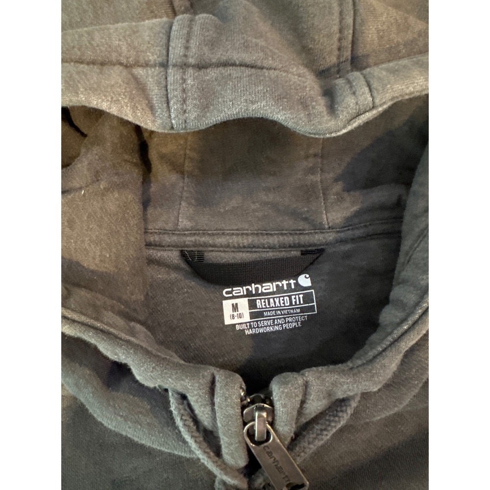Carhartt Kids Relaxed Fit Full Zip Hoodie Gray Sweatshirt YOUTH SZ M 8-10 WMS/SM